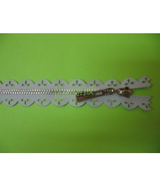 Zamek ażurowy 16cm szary 