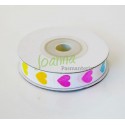 Tasiemka rypsowa Kolorowe serca 12mm/10m 