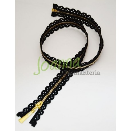 Zamek ażurowy 60cm czarny-złoty  Zamek ażurowy 60cm czarny-złoty