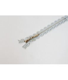 Zamek ażurowy 60cm szary-srebrny 