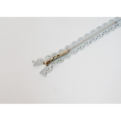 Zamek ażurowy 60cm szary-srebrny  Zamek ażurowy 60cm szary-srebrny