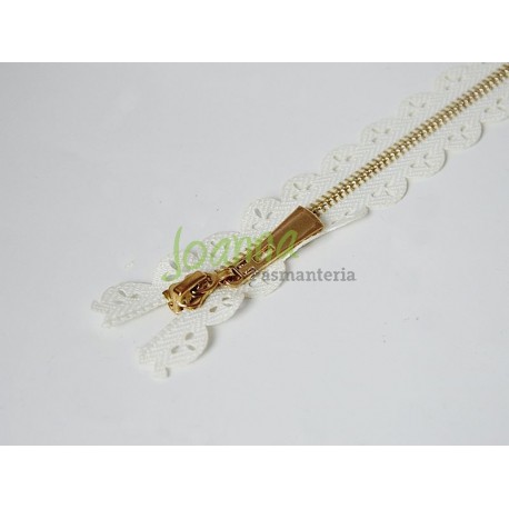 Zamek ażurowy 16cm ecri 