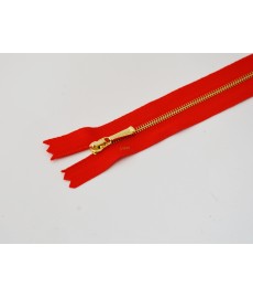 Zamek ozd.metal żmijka 16cm czerwony 