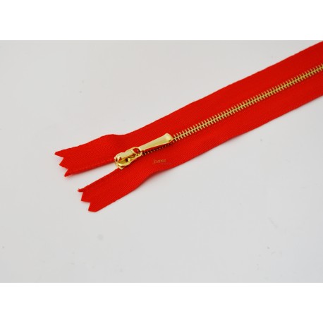 Zamek ozd.metal żmijka 16cm czerwony 