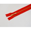 Zamek ozd.metal żmijka 16cm czerwony 