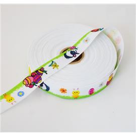Taśma rypsowa ozd. 2cm/25m wielkanoc 