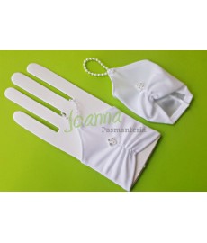 Rękawiczki komunijne z cyrkonią 