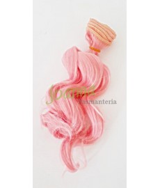 Włosy do lalek Falowane 15cm RÓŻOWE 