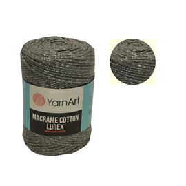 Włócz.MACRAME COTTON Lurex 737szary 3mm 